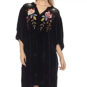 Johnny Was velvet puff sleeve dress